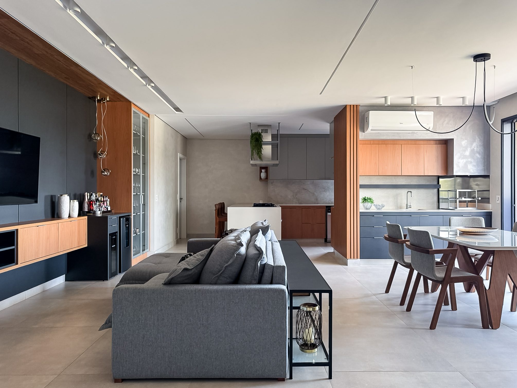 Sala de estar e jantar integradas, Apartamento MV